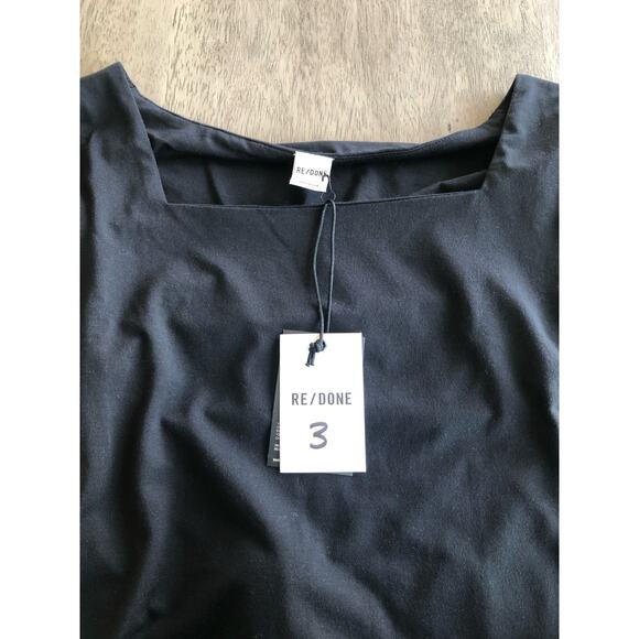 RE/DONE 80s Black Square Neck Bodysuit -S - Picture 5 of 5